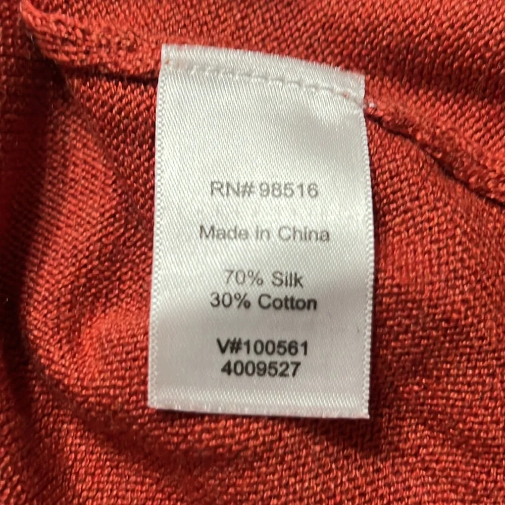Coldwater Creek Orange Silk Cotton 2 Pc Tank and Button Down Cardigan Set Sz L - Picture 16 of 16